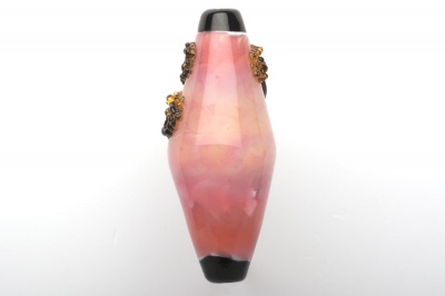 Sunset Pink Lampwork Tree Bead - 90 Degree