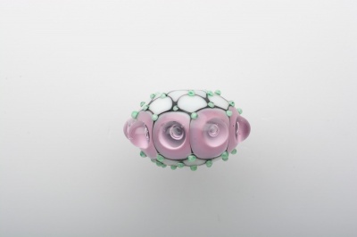Blushing pink Bubble Dots bead - 270 Degree