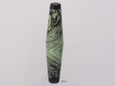 Mint green Bicone Lampwork Glass Focal Bead - 0 Degree