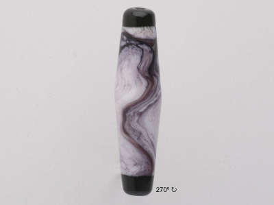 Handmade Lampwork Glass Focal Bead - Black Veil - 270 Degree