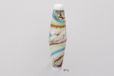 Handmade Lampwork Glass Focal Bead - Multi color swirl - 0 Degree