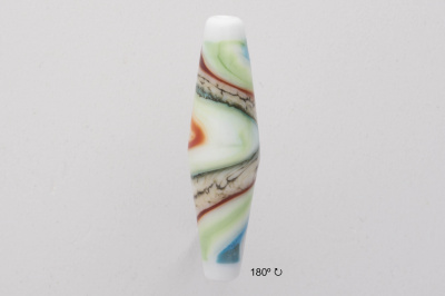 Handmade Lampwork Glass Focal Bead - Multi color swirl - 180 Degree