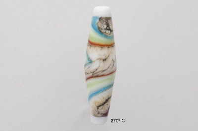 Handmade Lampwork Glass Focal Bead - Multi color swirl - 270 Degree