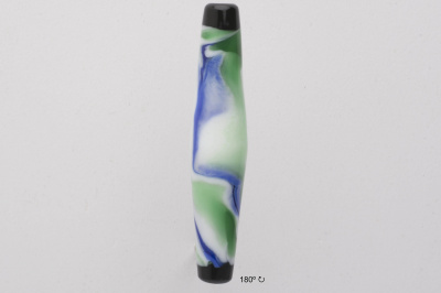 Handmade Lampwork Glass Focal Bead Blue & Green Veils 180 Degree