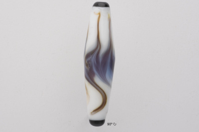 Handmade Lampwork Glass Focal Bead - Blue Flame - 90 Degree