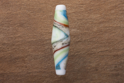 Handmade Lampwork Glass Focal Bead - Multi color swirl