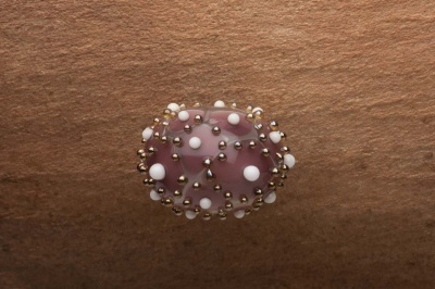 Dots upon Dots Amethyst Golden Bronze and White