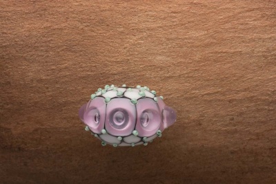Blushing pink Bubble Dots bead